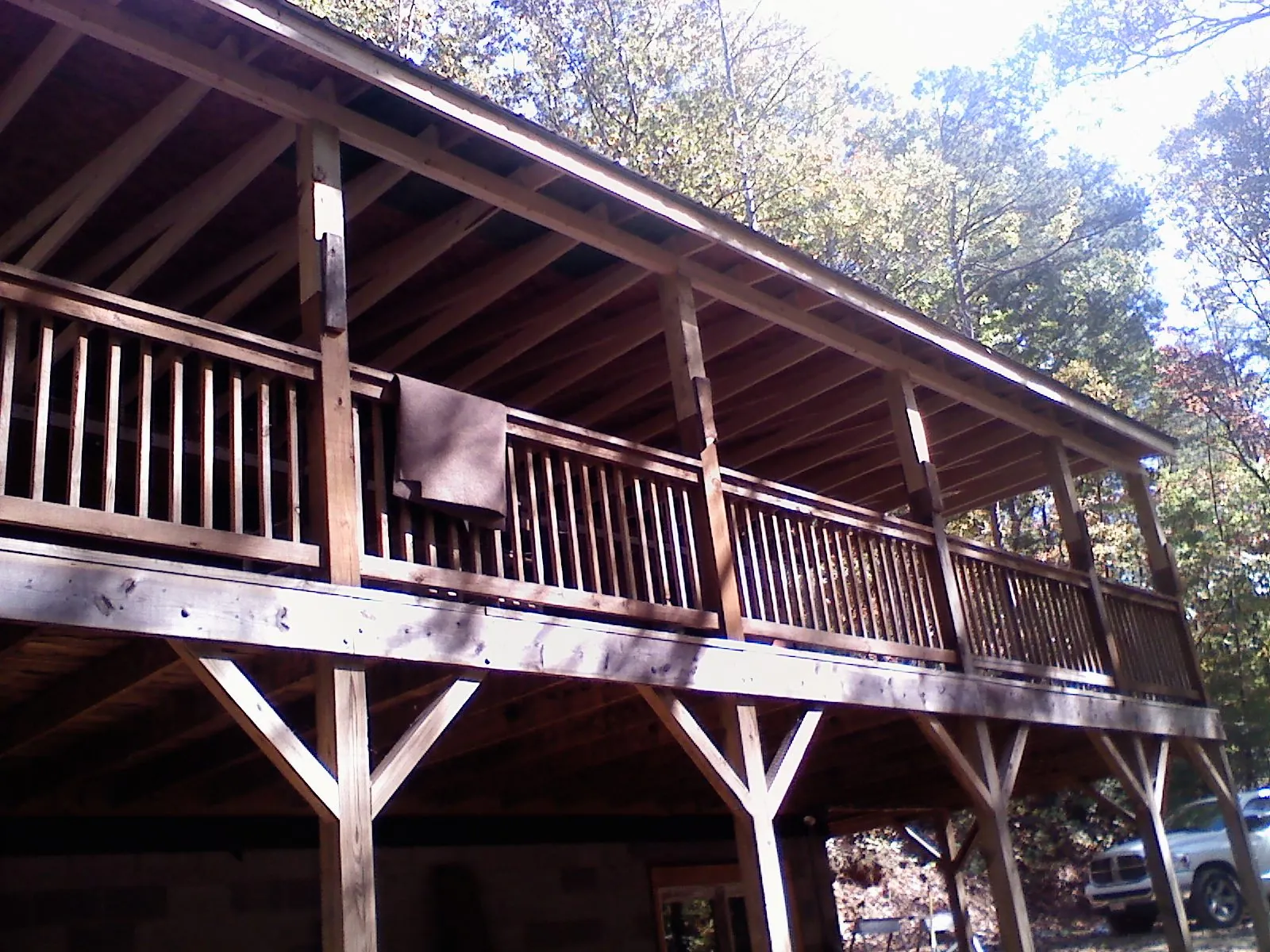 Timber framing under a new elevated porch and deck — Roof Leak Repair in Tower City by Roofing Brothers